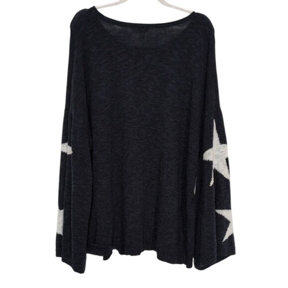 Cato Star Sweater Womens Size 18/20W Blue Bell Sleeve Cotton Blend Knit Pullover - Picture 8 of 11